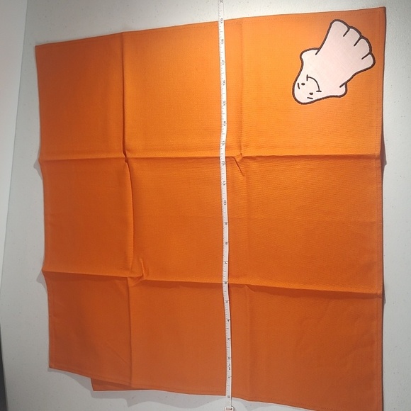 2 Longaberger Orange Ghost Fabric Napkins New In Package - Picture 3 of 6